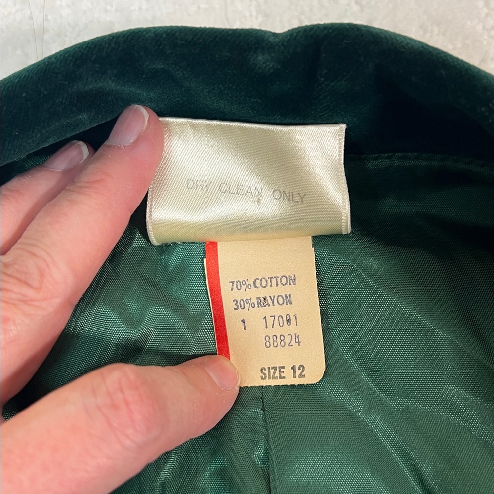 Vintage Koret of California green velvet collared button up blazer jacket 12 - Picture 6 of 8